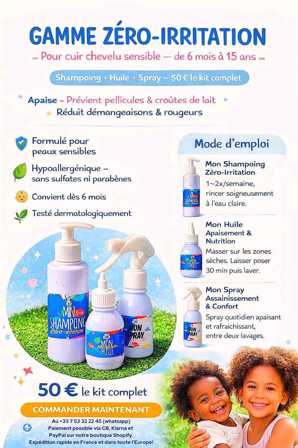 Gamme Zéro Irritation – Assainissement & Confort du Cuir Chevelu