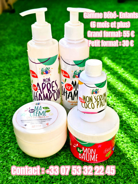 Gamme Capillaire Bébé & Enfant (6 mois et +) – Cure Pousse & Hydratation